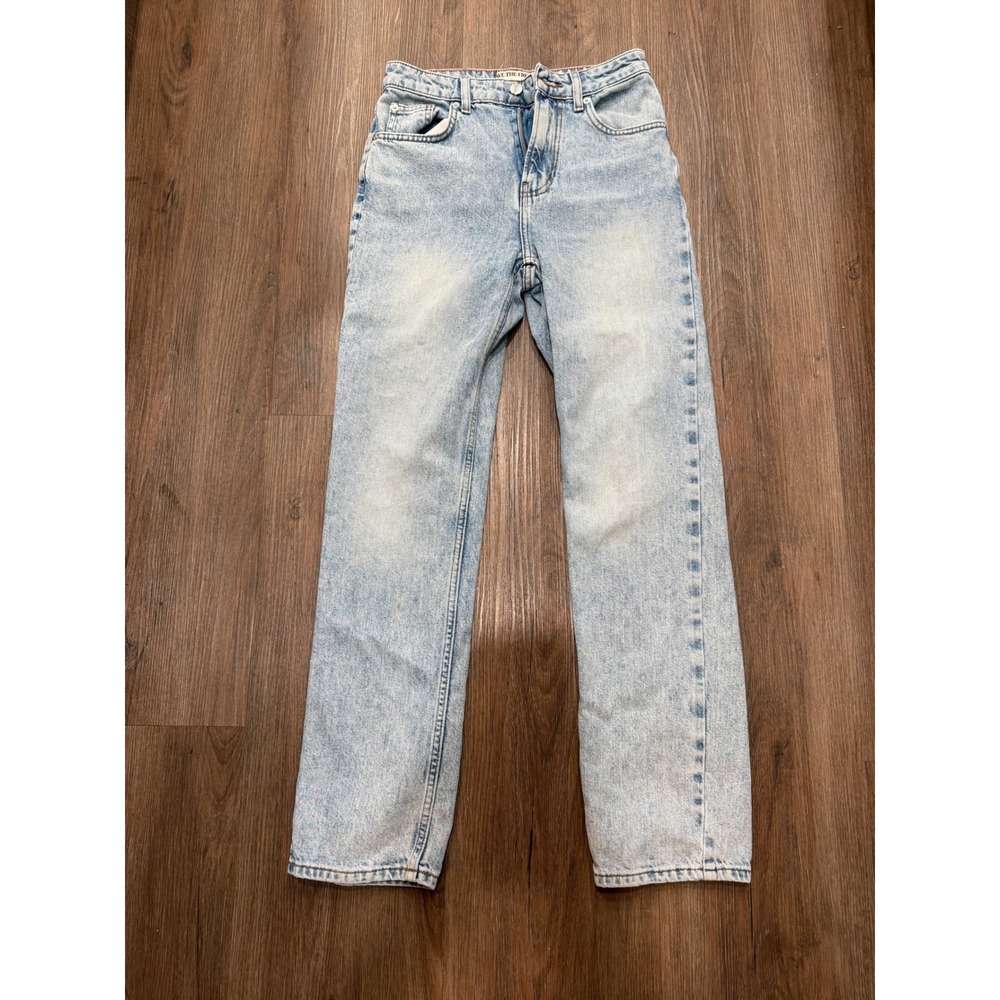 WE THE FREE The Pacifica High Rise Slim Straight Leg Jeans Light Wash Size 25